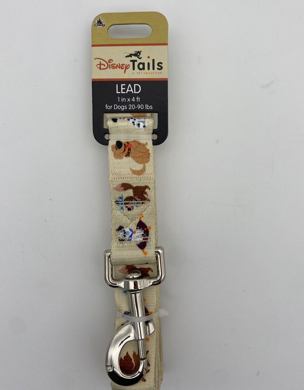 Disney Parks Tails Happy Dogs 4 Feet Lead Leash Dog 20-90Lbs w Pluto Dug Lady